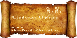 Milankovics Uljána névjegykártya